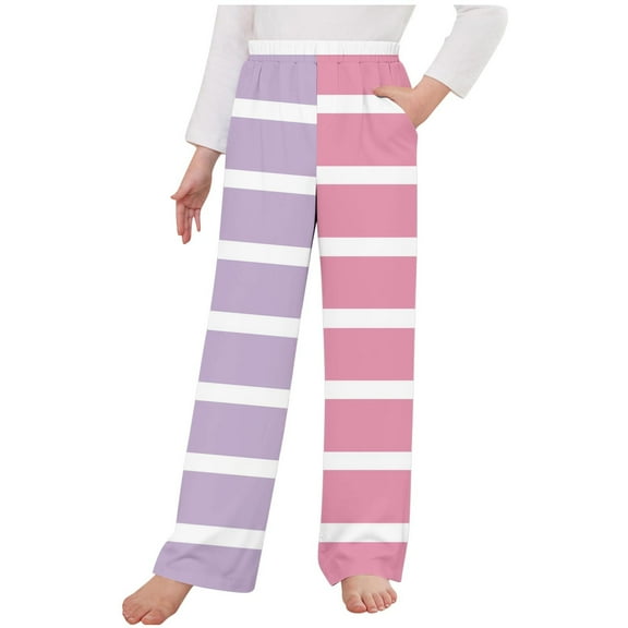 ATOGUTA Boys Girls Pajama Pants Kids Striped Pj Pants Comfy Lounge Sleepwear Bottoms with Pockets Size 4T-14