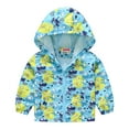 thumbnail image 1 of ATOGUTA Boys Girls Puffer Jacket Cute Print Zip Up Hooded Jacket Boys Girls Long Sleeve Windproof Coat Multicolor, Size 18M-5T, 1 of 5