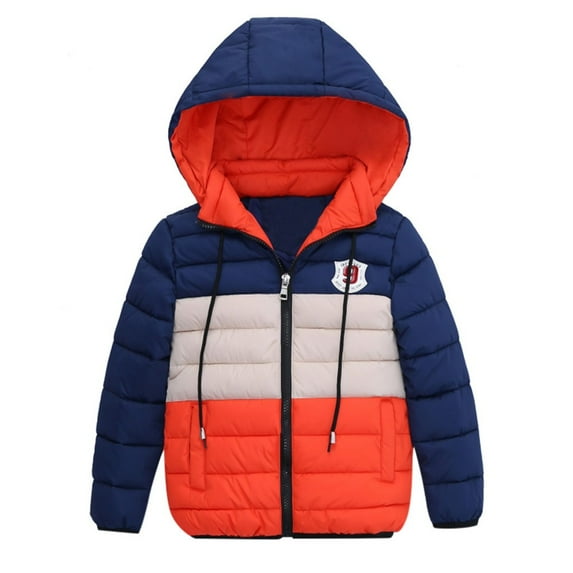 ATOGUTA Boys Girls Puffer Jacket Warm Winter Coat Windproof Rain Jacket Snow Coat Orange, Size 3T-7