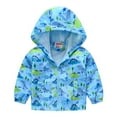 thumbnail image 1 of ATOGUTA Boys Girls Puffer Jacket With Hood Cute Print Zip Up Hooded Jacket Boys Girls Long Sleeve Windproof Coat Light Blue, Size 18M-5T, 1 of 5