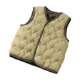 thumbnail image 1 of ATOGUTA Boys Girls Puffer Vest Quilted Outwear Sleeveless Jacket Lined Button Up Waistcoat Khaki, Size 8-13, 1 of 2