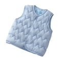 thumbnail image 1 of ATOGUTA Boys Girls Puffer Vest Quilted Outwear Sleeveless Jacket Lined Button Up Waistcoat Light Blue, Size 8-13, 1 of 2