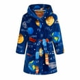 thumbnail image 1 of ATOGUTA Boys Girls Robe Kids Soft Plush Hooded Fleece Bathrobe Navy, Size 2T-8, 1 of 8