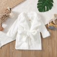 thumbnail image 1 of ATOGUTA Girls Boys Robes Shawl Collar Robe Fleece Robes Soft Flannel Robe for Kids Warm Fuzzy Bathrobe White, Size 1T-7, 1 of 3