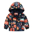 thumbnail image 1 of ATOGUTA Boys Girls Sport Coat Cute Print Zip Up Hooded Jacket Boys Girls Long Sleeve Windproof Coat Multicolor, Size 18M-5T, 1 of 5