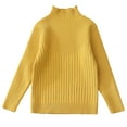 thumbnail image 1 of ATOGUTA Boys Girls Sweaters Kids Long Sleeve Turtleneck Pullover Jumper Tops Yellow, Size 3T-11, 1 of 4