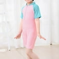 thumbnail image 1 of ATOGUTA Boys Girls Swimsuit One Piece Kid Swimsuit Boys Water Sport Short Swimsuit Sun Protection Bathing Suits Pink, Size 1T-7, 1 of 5