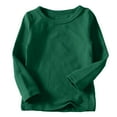 thumbnail image 1 of ATOGUTA Boys Girls T-Shirt Basic Basic Long Sleeve Crewneck Kids Tee Size 6M-10, 1 of 5