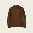 thumbnail image 1 of ATOGUTA Boys Girls Tee Shirts Turtleneck Solid Color Long Sleeve Shirts Mock Neck Shirt Blouse Autumn Winter Clothes Coffee 6M-10, 1 of 3