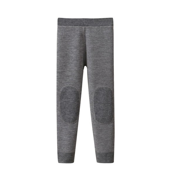 ATOGUTA Boys Girls Thermal Pants Super Soft Kids Leggings Base Layer Bottoms Gray, Size 8-14