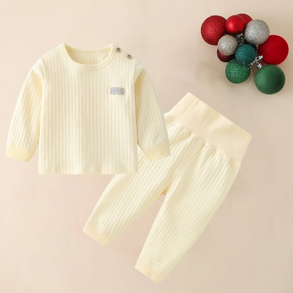 ATOGUTA Boys Girls Thermal Underwear Set Ultra Soft Kids Long Johns Sets Toddler Base Layer for Boys Girls, Sizes 3M-3T