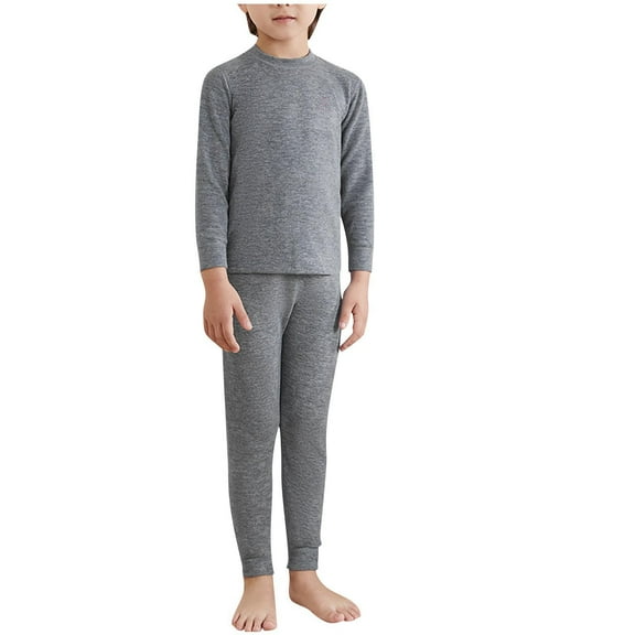 ATOGUTA Boys Girls Thermal Underwear Warm Soft Thermal Top and Long Underwear Winter for Kids, 6M-14
