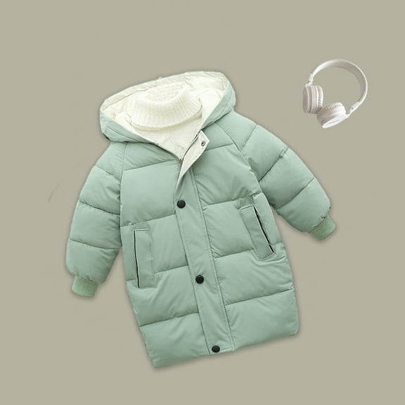 ATOGUTA Boys Girls Winter Coats Warm Winter Coat Windproof Rain Jacket Snow Coat Green, Size 1T-12