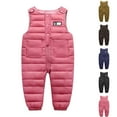 thumbnail image 1 of ATOGUTA Boys Girls Winter Snowsuit Sleeveless Romper Outwear Kids Jumpsuit Down Coat Jacket Size 1T-6, Watermelon Red, 1 of 4
