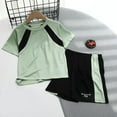 thumbnail image 1 of ATOGUTA Boys Gym Outfits Active Short Set T-Shirt and Shorts Outfit for Boys Green, Size 3-16 Years, 1 of 3