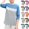 thumbnail image 1 of ATOGUTA Boys Halloween Shirt Long Sleeve T Shirts Kids Fall Tops Crewneck Basic Tees Size 3T-14, Blue, 1 of 5