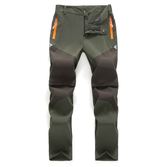 ATOGUTA Boys Hiking Pants Detachable Windproof Water Proof Outdoor Hiking Pants Size 3T-15, Army Green