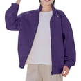 thumbnail image 1 of ATOGUTA Boys Jacket Casual Zipper Lightweight Sweatshirt Baseball Jacket Outwear With Pockets Size 4T-16, Purple, 1 of 2
