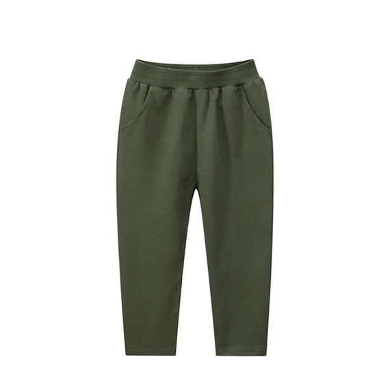 ATOGUTA Boys' Jogger Sweatpants Active Athletic Pants with Pockets Green, Size 2T-8