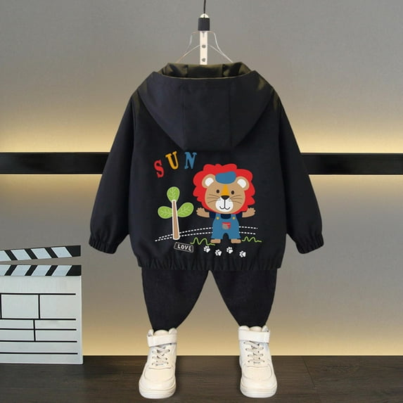 ATOGUTA Boys Lightweight Jacket Spring Fall Outerwear Windbreaker Zipper Lightweight Casual Coat Black, Kids Jackets 1T-11