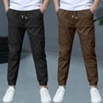thumbnail image 1 of ATOGUTA Boys Lightweight Sweat Pants 2 Pack Youth Kids Hiking Active Athletic Pants with Pockets Size 3T-13, Coffee, 1 of 6