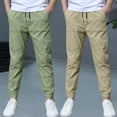thumbnail image 1 of ATOGUTA Boys Lightweight Sweat Pants 2 Pack Youth Kids Hiking Active Athletic Pants with Pockets Size 3T-13, Green, 1 of 6