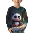 thumbnail image 1 of ATOGUTA Boys Long Sleeve Shirts Kids Graphic T-Shirts Long Sleeve Tees Tops Black, 3-14 Years, 1 of 5