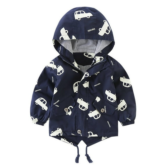 ATOGUTA Boys' Outerwear Jackets & Coats Long Sleeve Hooded Warm Jacket Coat Outwear Navy, Size 1T-5T