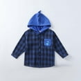thumbnail image 1 of ATOGUTA Boys' Outerwear Jackets & Coats Spring and Autumn Styles Classic Checked Hooded Shirt Children's Clothing Blue, Size 1T-8, 1 of 6
