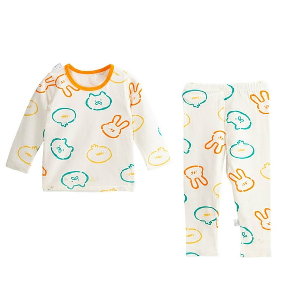 ATOGUTA Boys' Sets Toddler 2 Piece Sleepwear Kids Fall Winter Clothes Set Size 2T-13, White