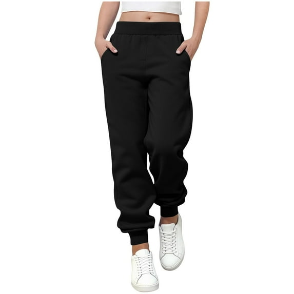 ATOGUTA Boys Pants Athletic Sweat Pants with Pocket Soft Boys Joggers Kids Sweatpants Size 0-13, Black