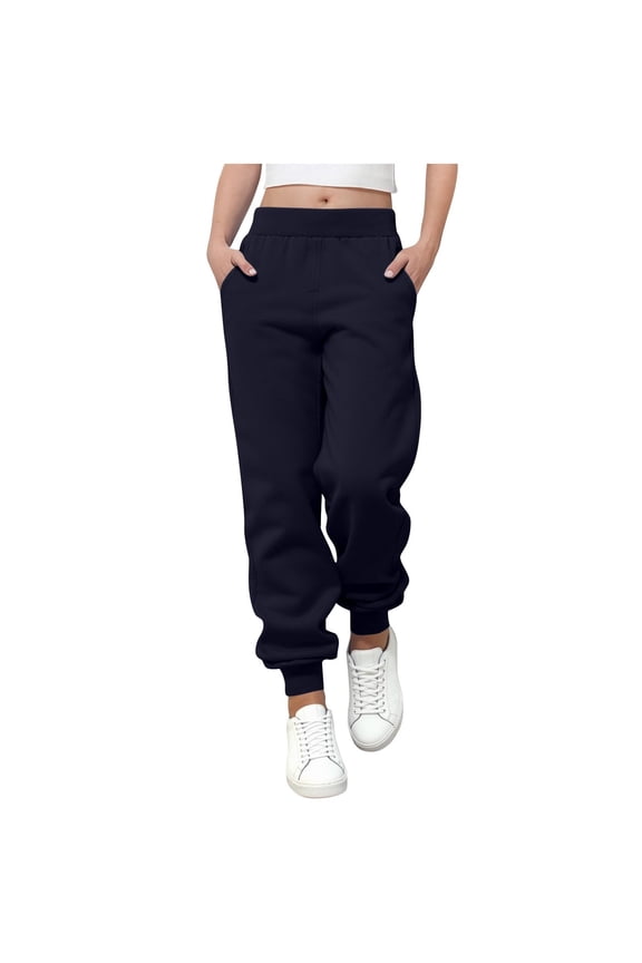 Boys Pants Athletic Sweat Pants with Pocket Soft Boys Joggers Kids Sweatpants Size 0-13, Navy