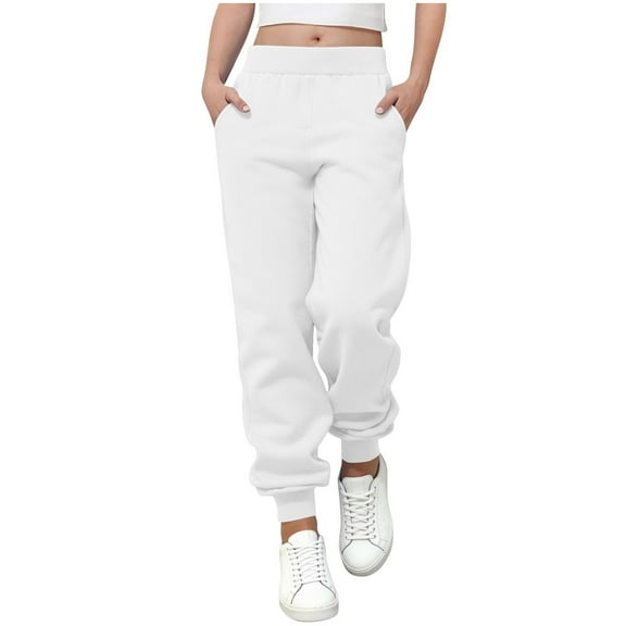 ATOGUTA Boys Pants Athletic Sweat Pants with Pocket Soft Boys Joggers Kids Sweatpants Size 0-13, White