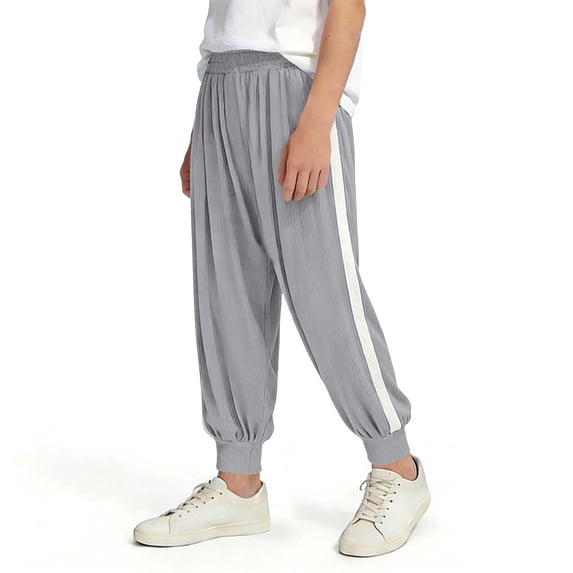 ATOGUTA Boys Pants Elastic Waist Jogger Sweatpants Kids Teens Running Athletic Pants with Pockets Size 0-10, Gray