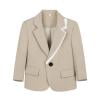 ATOGUTA Boys Party Blazer Casual Button Suit Jackets Dress School Sport Coats for Wedding Party Prom Homecoming Khaki, Size 2T-15