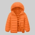 thumbnail image 1 of ATOGUTA Boys' Reversible Lightweight Puffer Jacket Long Sleeve Hooded Parka Lightweight Warm Puffer Outwear with Pocket Size 4T-15, Orange, 1 of 6