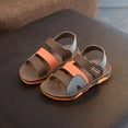 thumbnail image 1 of ATOGUTA Boys' Sandals Brown Cute Open Toe Breathable Summer Beach Shoes with Rubber Sole, 1 of 5
