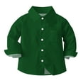 thumbnail image 1 of ATOGUTA Boys' School Long Sleeve Button Down Shirt Baby Boy's and Toddler Long Sleeve Button Down Shirts Green, Size 6M-8, 1 of 5