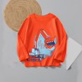 thumbnail image 1 of ATOGUTA Boys Shirts Long Sleeve T-Shirts Crew Neck Tops Cotton Summer Uniform Clothes Orange, 3-9 Years, 1 of 3