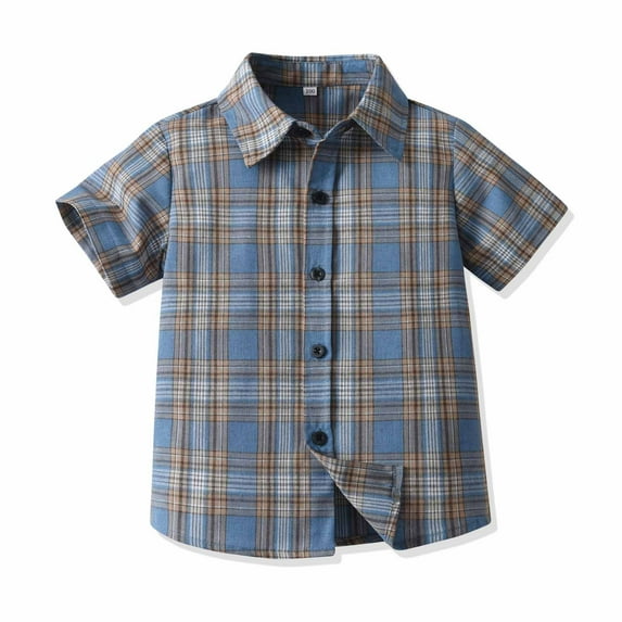 ATOGUTA Boys Shirts Navy Casual Button Down Shirts Vacation Short Sleeve Collared Tops 3T-9