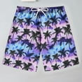 thumbnail image 1 of ATOGUTA Boys Shorts Drawstring Waist Printed Summer Vacation Beach Shorts Purple, Size 7-14, 1 of 5