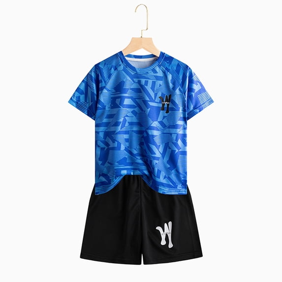ATOGUTA Boys' Shorts Set 3T-14 Summer Sport T-Shirt and Shorts Set Print Clothing Sets Tracksuit
