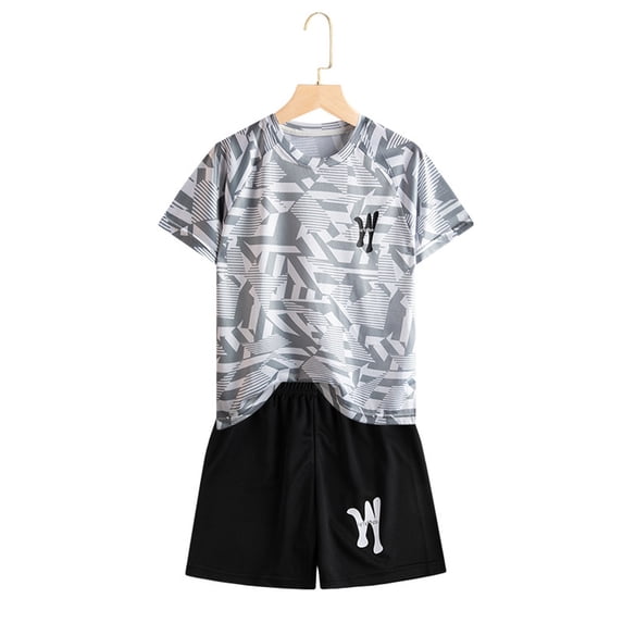 ATOGUTA Boys' Shorts Set 3T-14 Summer Sport T-Shirt and Shorts Set Print Clothing Sets Tracksuit