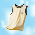 thumbnail image 1 of ATOGUTA Boys Sleeveless Tee Shirts Beige Kids Sleeveless Running Tennis Yoga Shirt Size 2T-17, 1 of 5