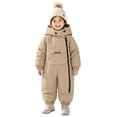thumbnail image 1 of ATOGUTA Boys Snowsuit Winter Clothes Suit Hooded Jumpsuit Romper Warm Fleece Coat Outwear Overcoat Khaki, 1 of 8