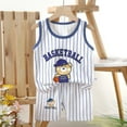 thumbnail image 1 of ATOGUTA Boys Suit Set Casual Sleeveless Tops Round Neck Printed Shorts Sets 6M-6, 1 of 3