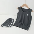 thumbnail image 1 of ATOGUTA Boys Summer Outfits Kids Sleeveless Tank Top and Shorts Clothing Sets Dark Gray, Size 2-16 Years, 1 of 3