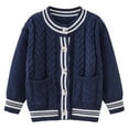thumbnail image 1 of ATOGUTA Boys Sweater Button Down Long Sleeve Kids School Uniform Fall Jacket Size 3T-8, Dark Blue, 1 of 4