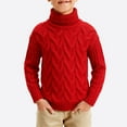 thumbnail image 1 of ATOGUTA Boys Sweaters Turtleneck Kids Long Sleeve Knit Pullover Jumper Tops Size 1T-10, Red, 1 of 5