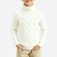 thumbnail image 1 of ATOGUTA Boys Sweaters Turtleneck Kids Long Sleeve Knit Pullover Jumper Tops Size 1T-10, White, 1 of 5